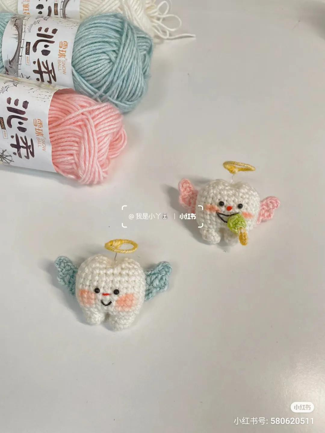 Crochet Angel Tooth Amigurumi Doll Pattern with Wings and Halo