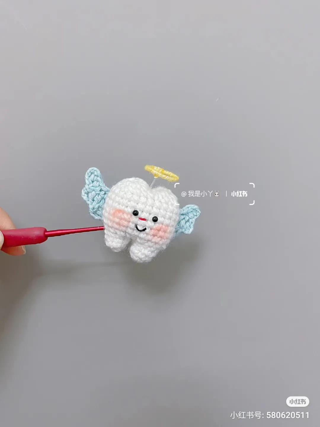 Crochet Angel Tooth Amigurumi Doll Pattern with Wings and Halo