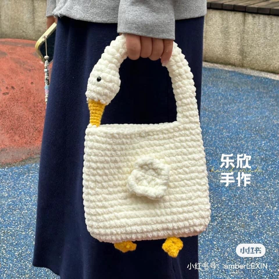 Crochet Animal Bags Pattern: Giraffe, Goose & Sheep