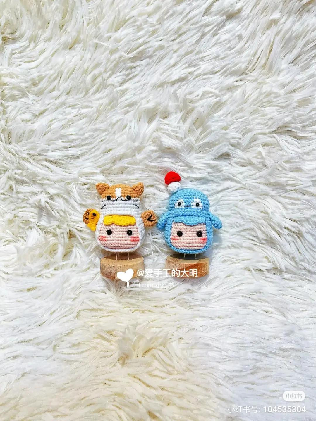 Crochet Animal Dango Dolls Pattern: Panda, Capybara, Penguin, Cat