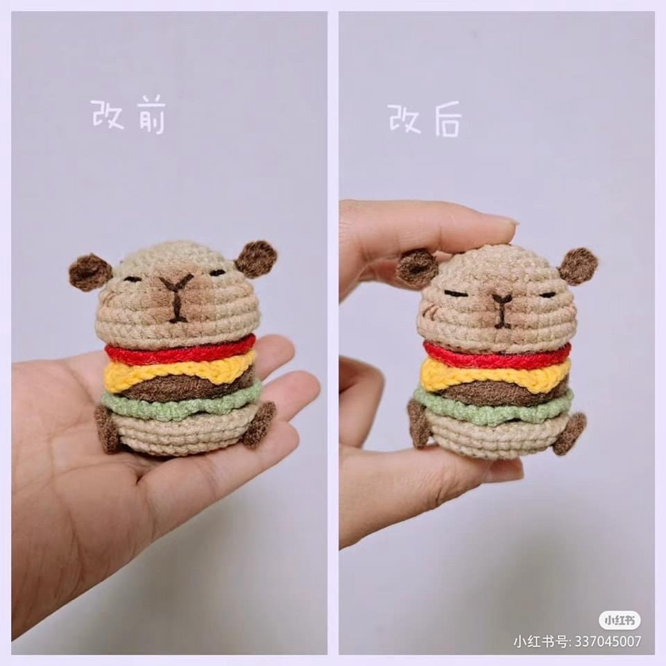 Crochet Animal Hamburger and Dog Sausage Amigurumi Patterns