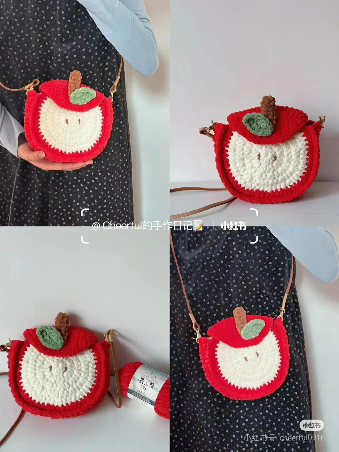 Crochet Apple Bag Pattern Tutorial Chart