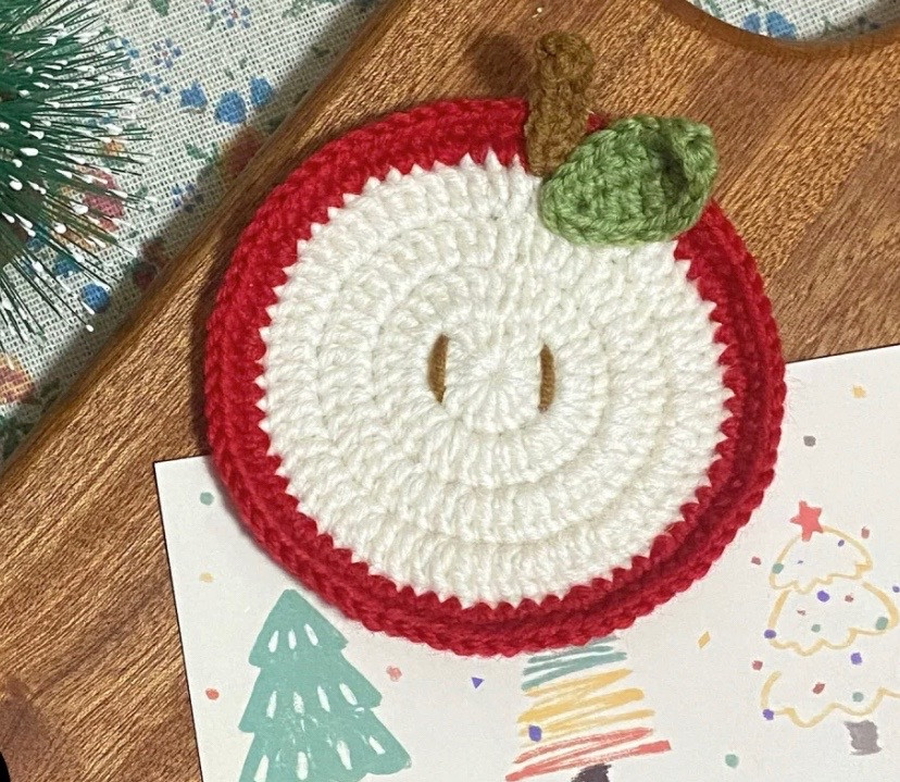 Crochet Apple Coaster Chart Pattern