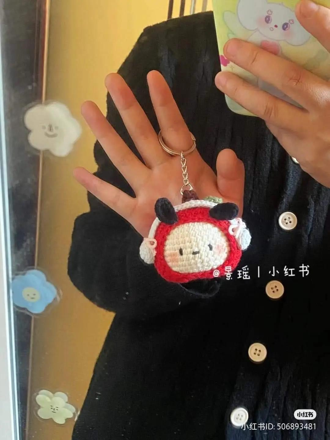 Crochet Apple Dog Keychain Pattern