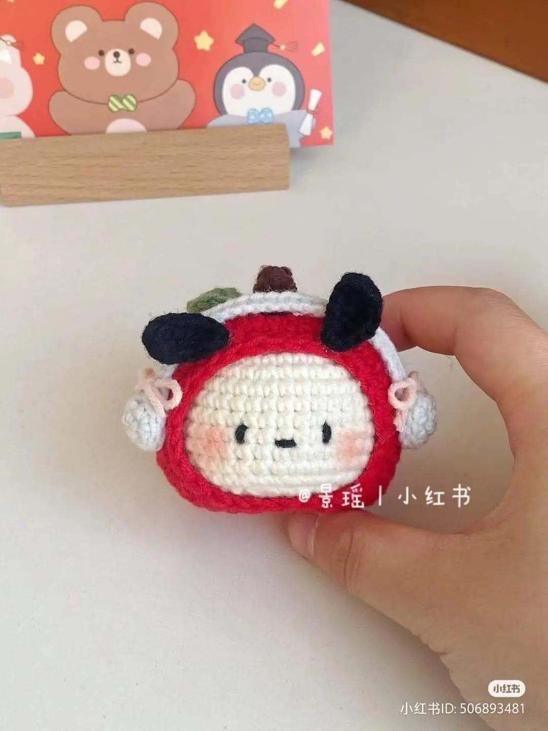 Crochet Apple Dog Keychain Pattern