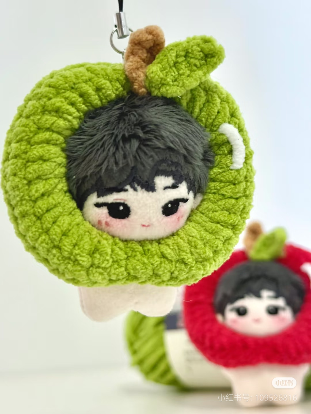 Crochet Apple Head Cover Pattern for 5cm Doll