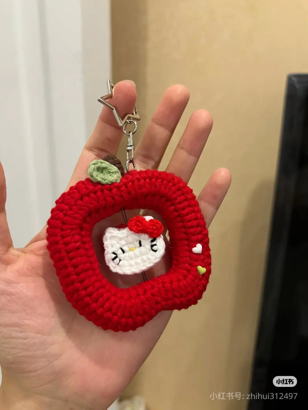 Crochet Apple Headband Pattern with Hello Kitty Face