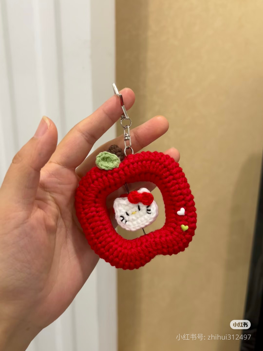 Crochet Apple Headband Pattern with Hello Kitty Face