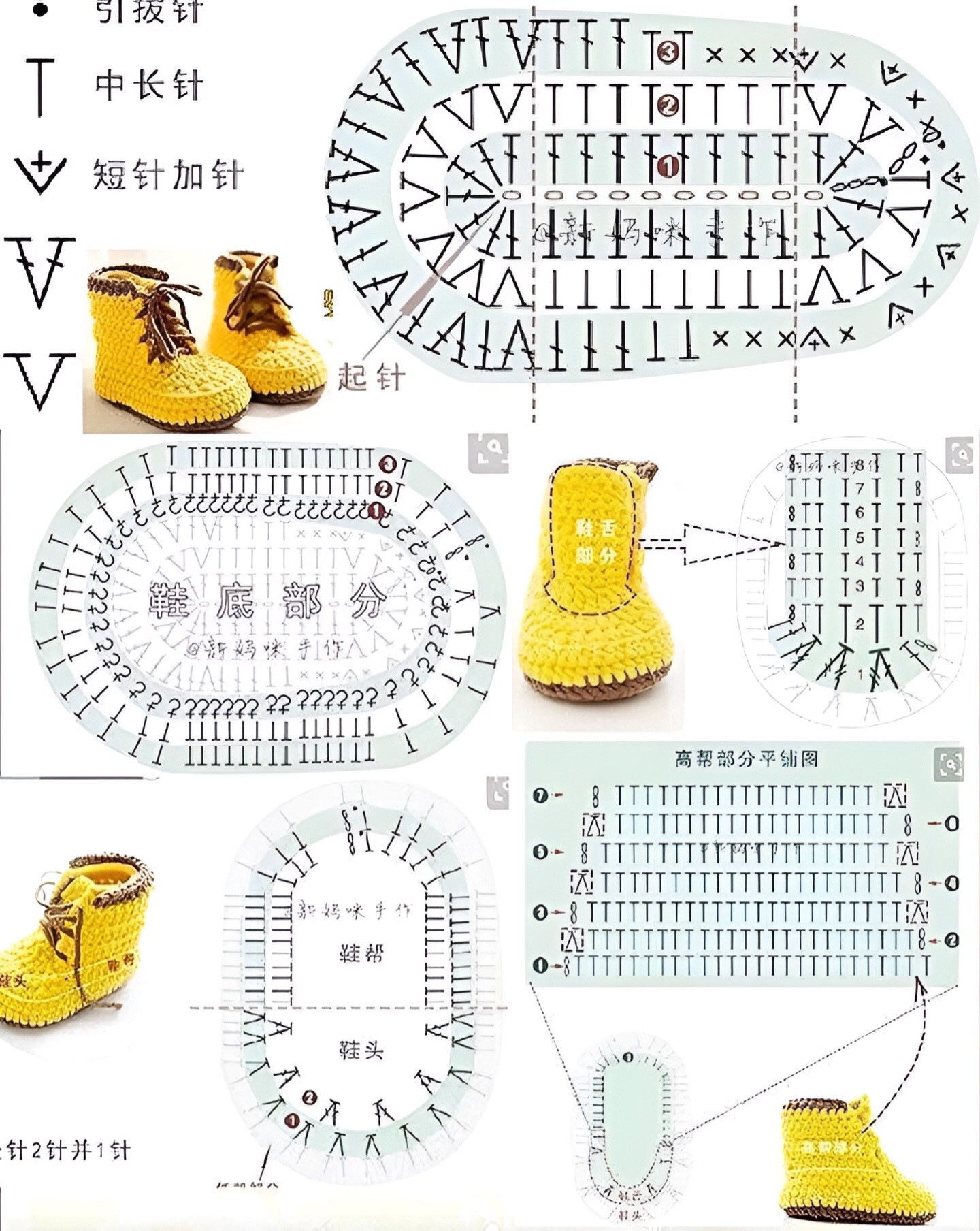 Crochet Baby Booties Pattern Chart Tutorial