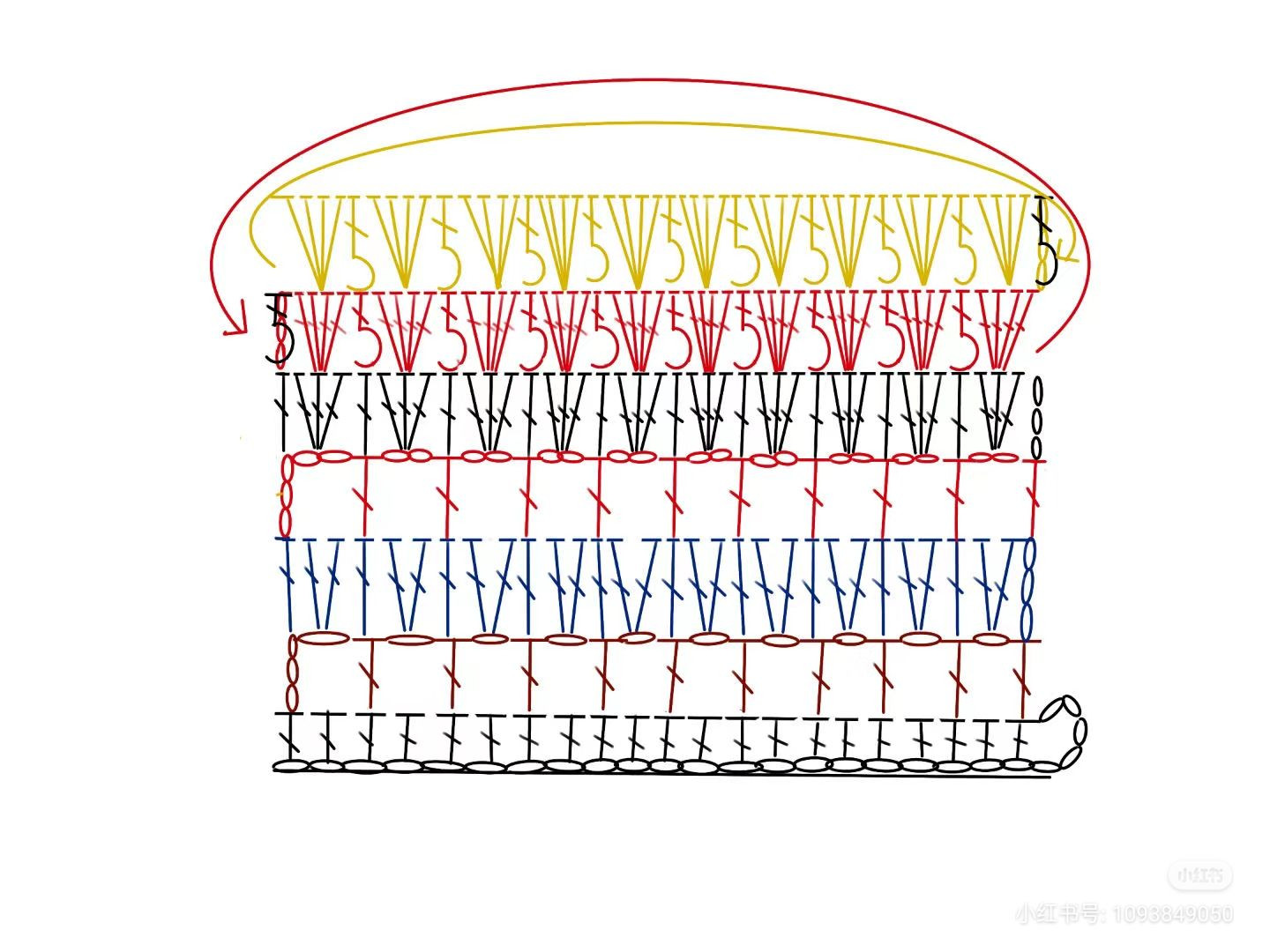 Crochet Baby Dress Pattern with Red Flower and Ruffled Collar
