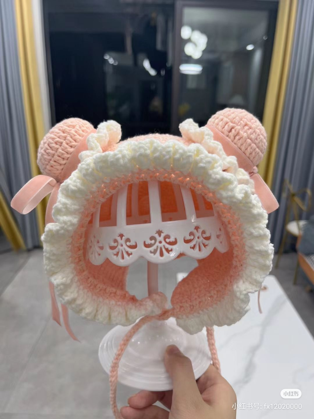 Crochet Baby Hat with Bear Ears Pattern Chart