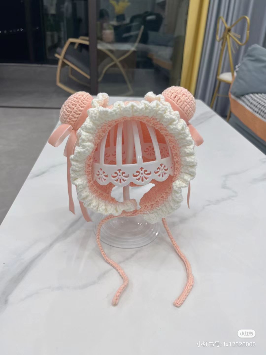 Crochet Baby Hat with Bear Ears Pattern Chart