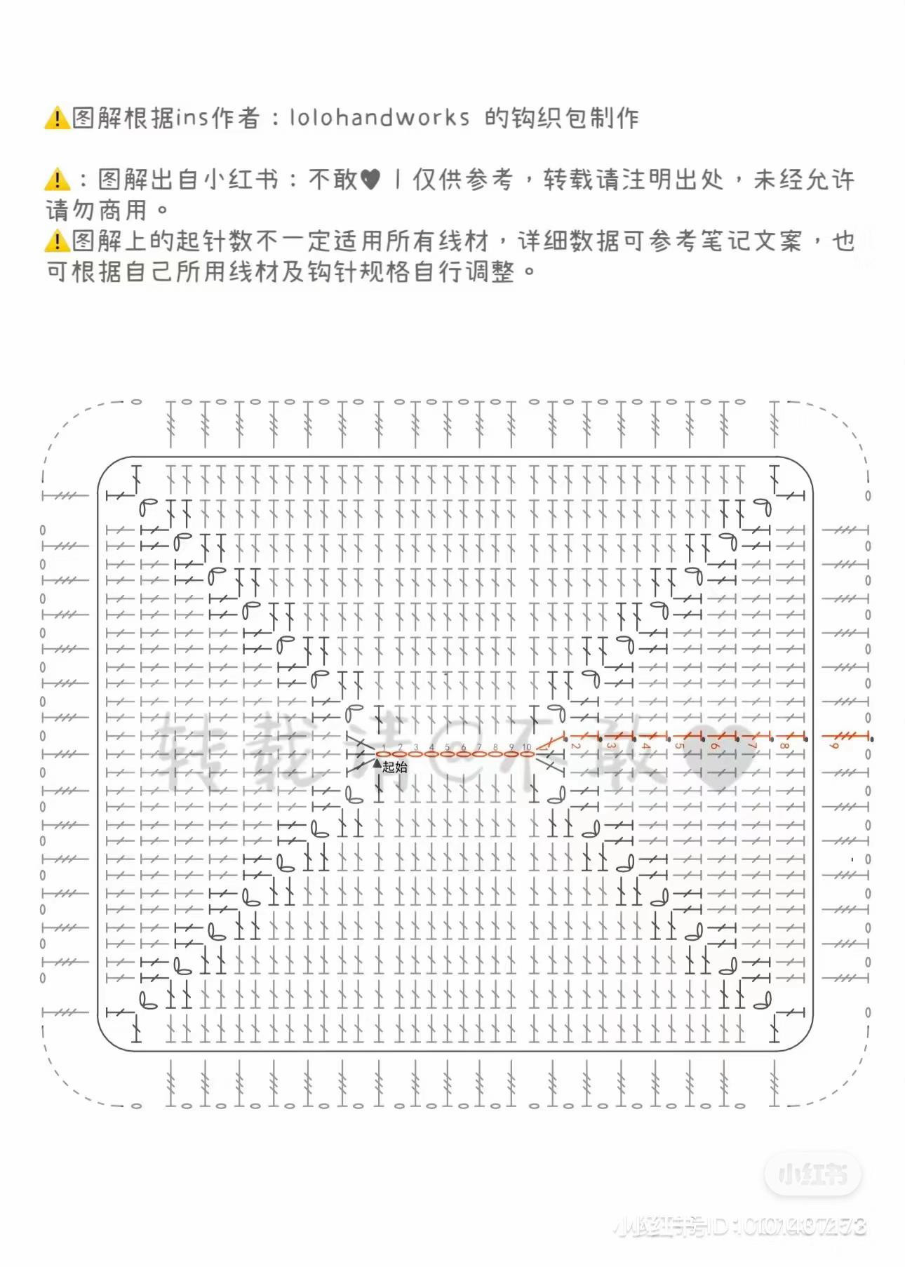 Crochet Bag Chart: Creamy Drawstring Tote with Colorful Striped Strap and Openwork Pattern