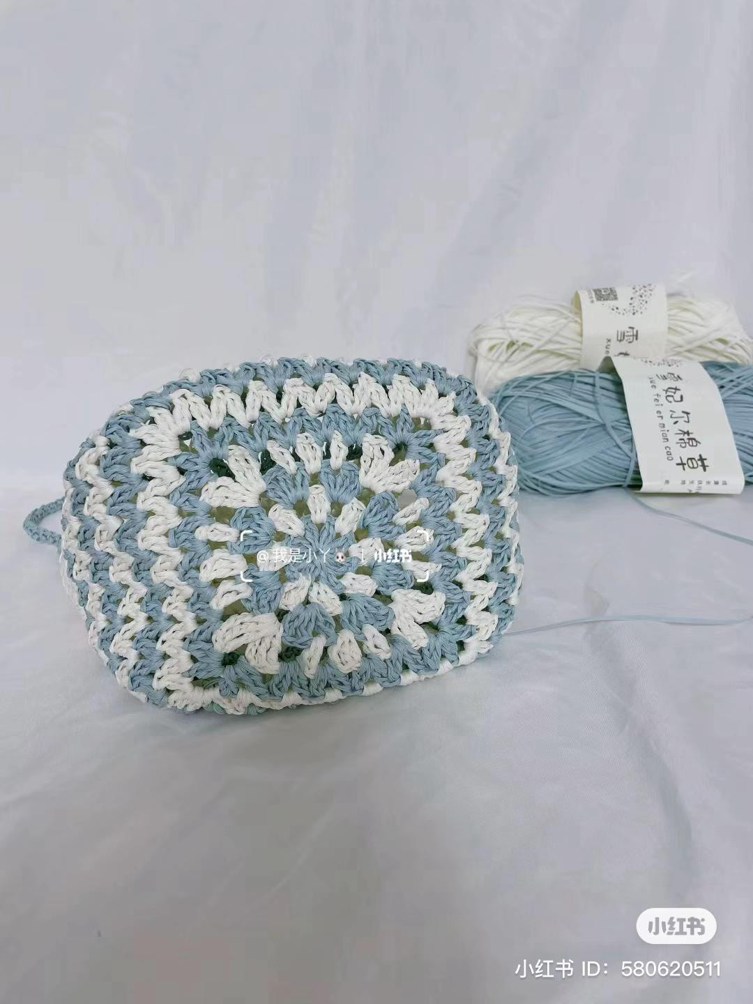 Crochet Bag Pattern Chart Blue and White
