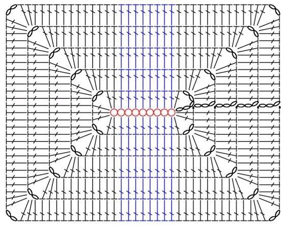 Crochet Bag Pattern Chart: Detailed Flat Diagram for Beige and Black Handmade Tote Bags