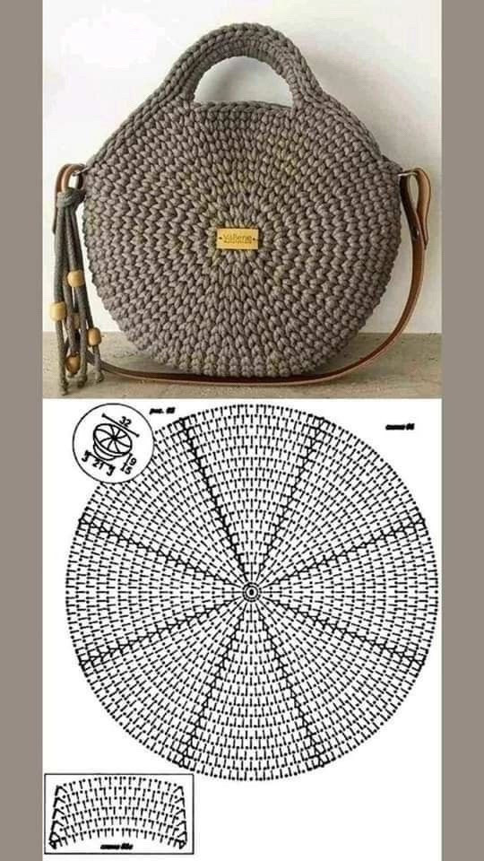 Crochet Bag Patterns: Flat Charts and Schematics for Handmade Tote, Round, and Hexagonal Bags