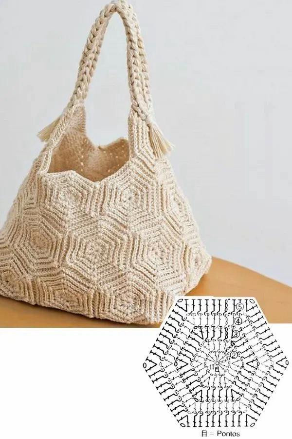 Crochet Bag Patterns: Floral Granny Square, Shell Stitch Tote, and Envelope Clutch Charts