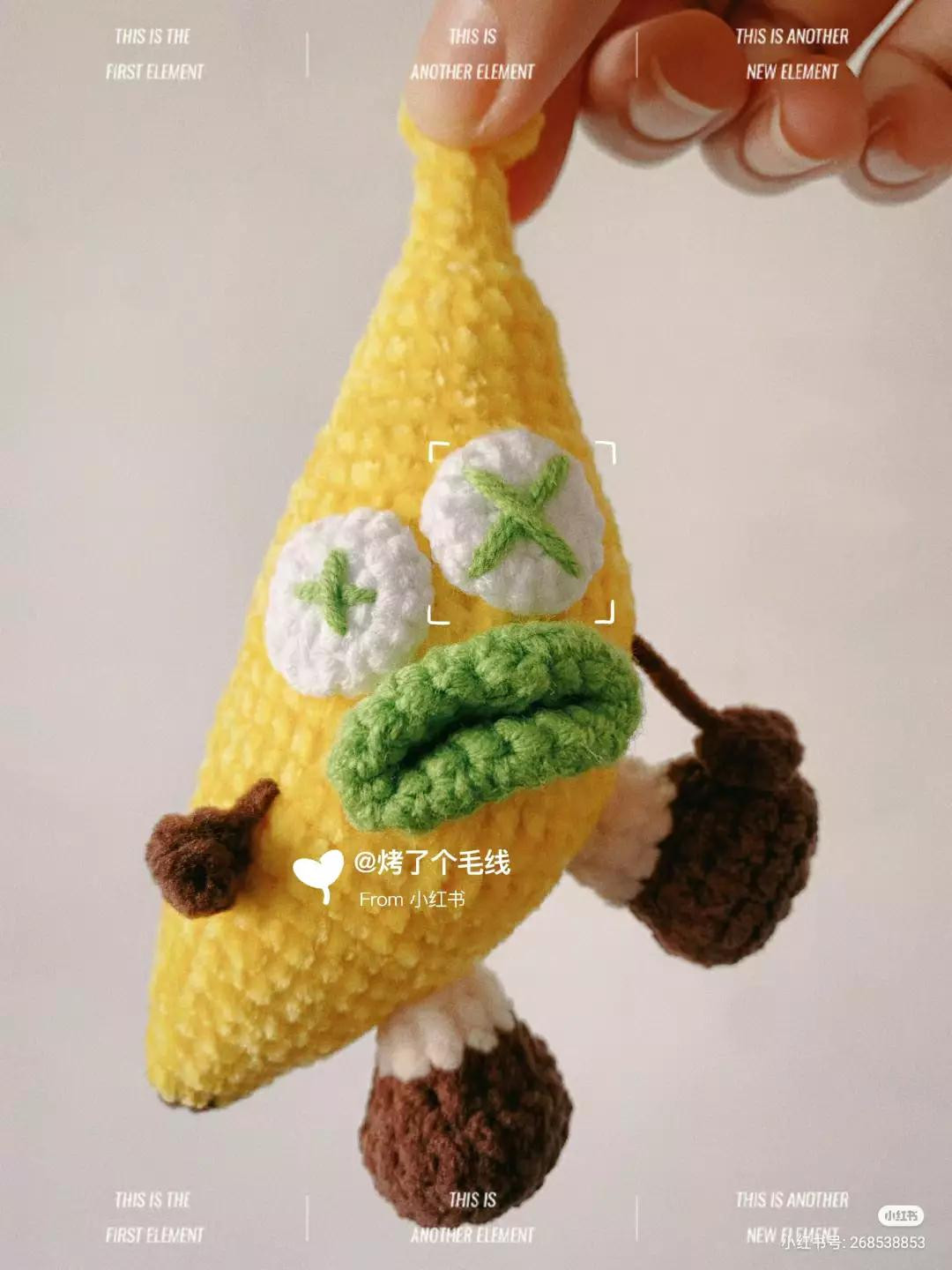 Crochet Banana Doll Pattern: Funny Yellow Fruit Amigurumi Chart