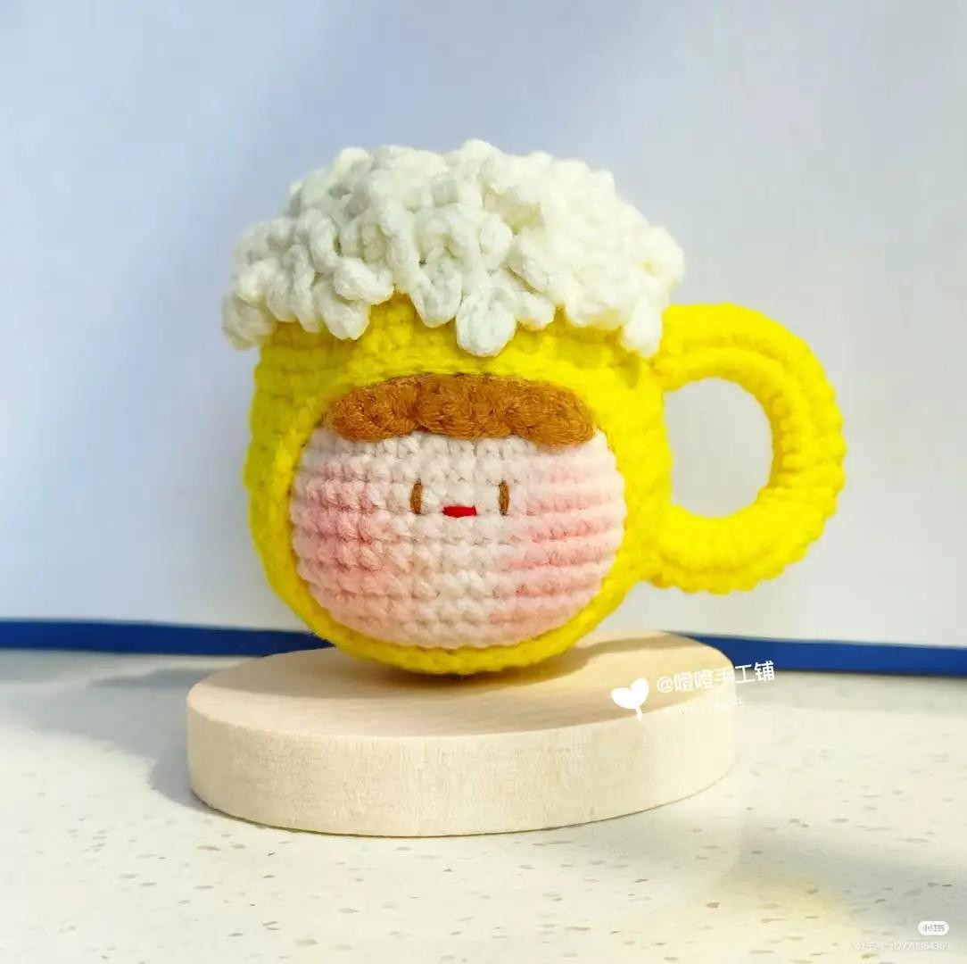 Crochet Beer Mug Doll Pattern with Foam and Handle