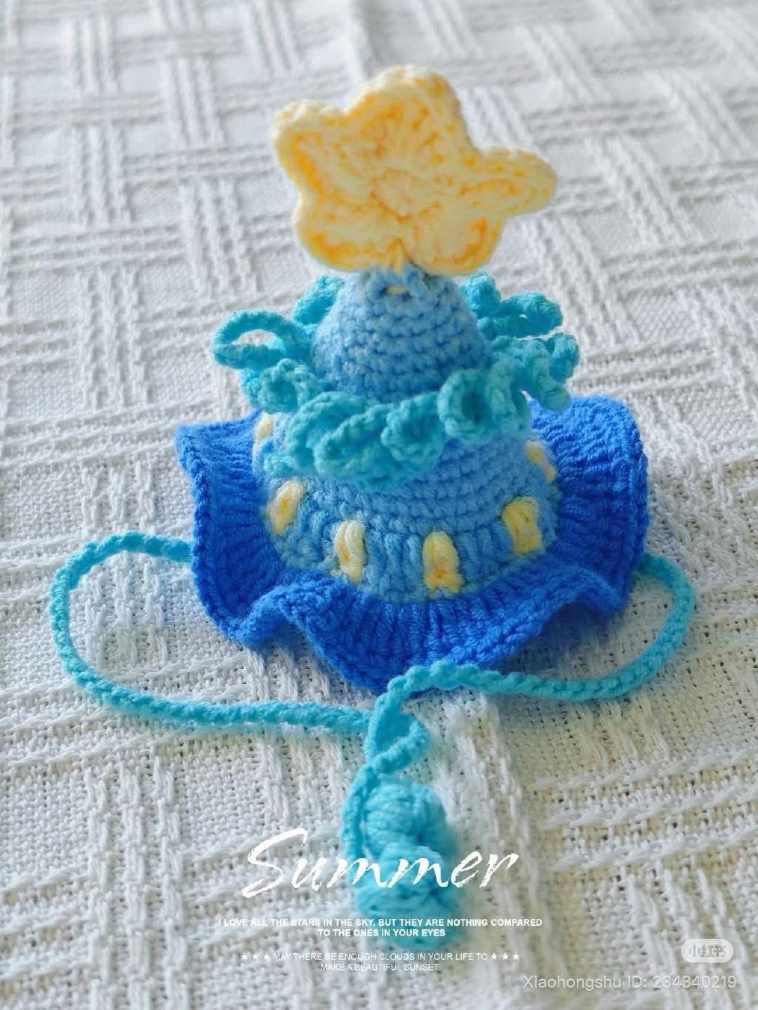 Crochet Birthday Hat Chart with Star Topper