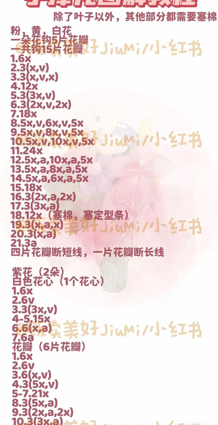 Crochet Bouquet Flower Pattern Chart