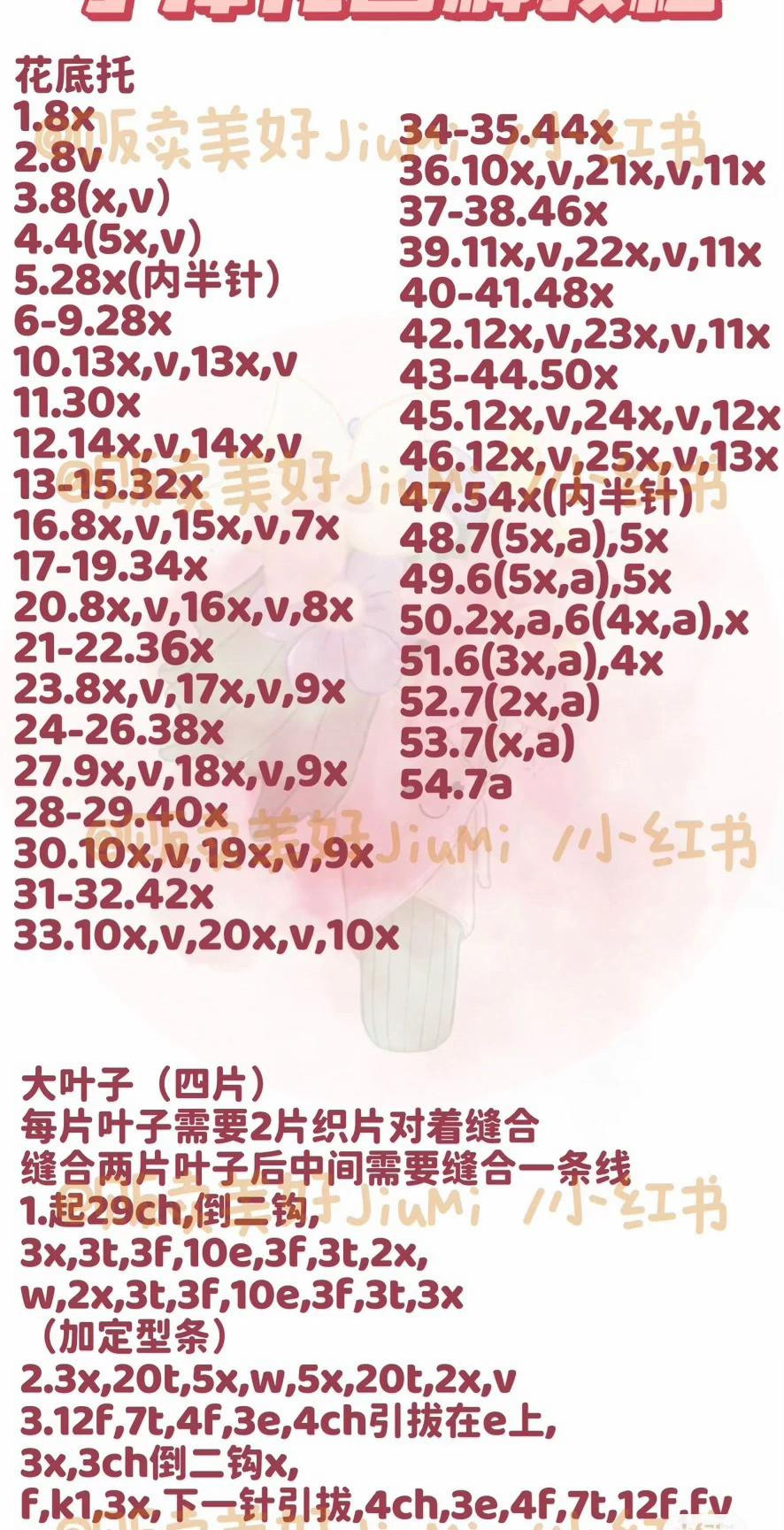 Crochet Bouquet Flower Pattern Chart