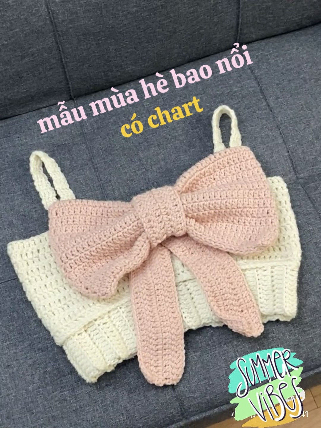 Crochet Bow Tie Top Summer Pattern Chart