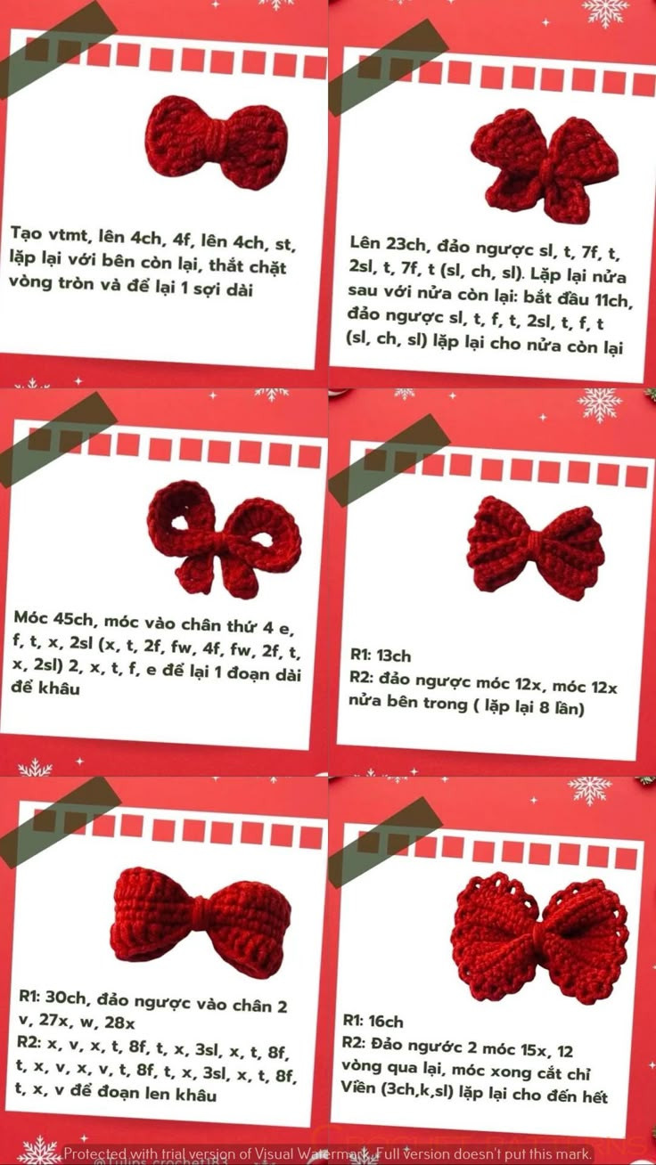 Crochet Bow Tutorials and Patterns: Floral, Strawberry, and Lace Designs