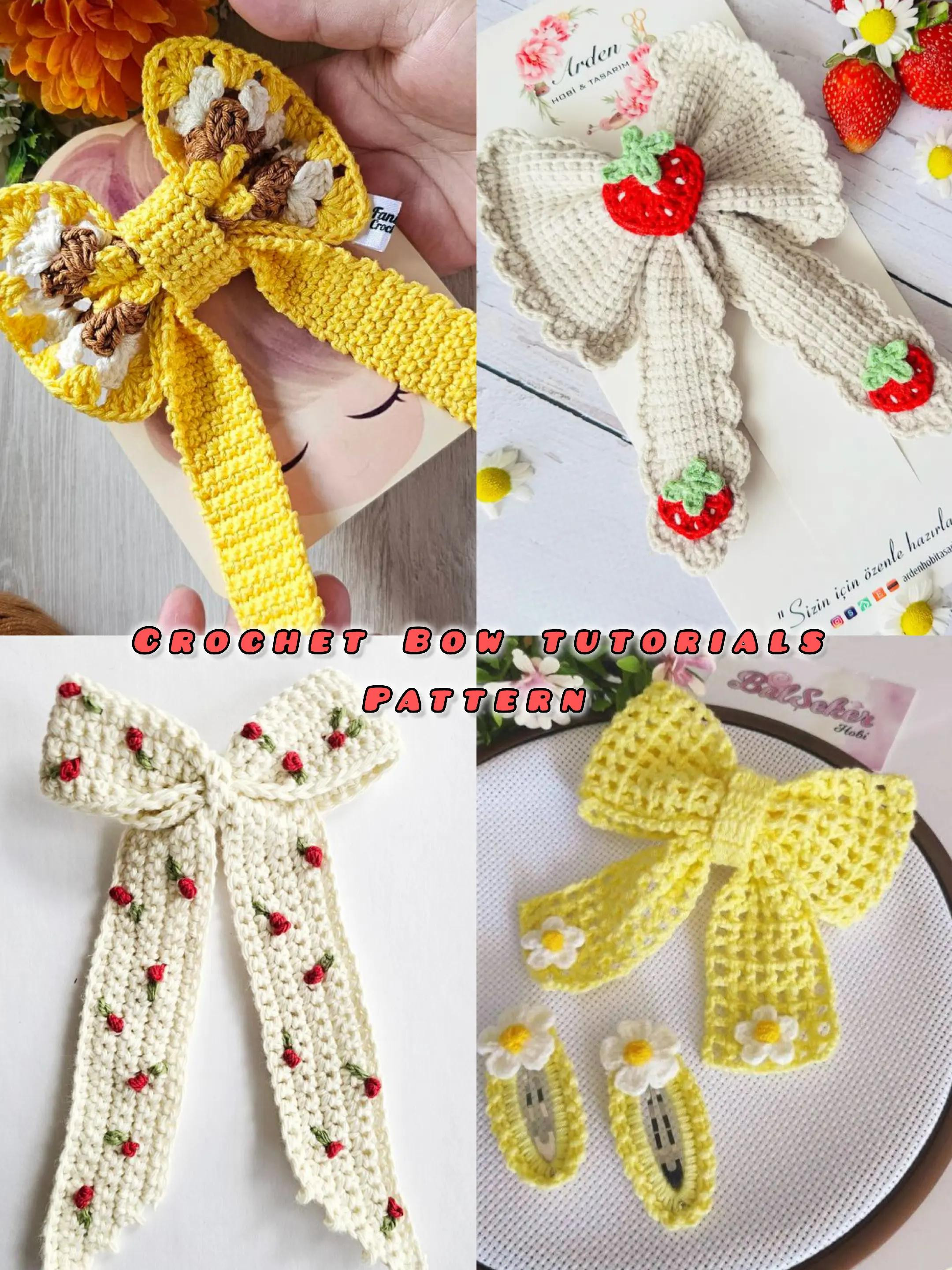 Crochet Bow Tutorials and Patterns: Floral, Strawberry, and Lace Designs