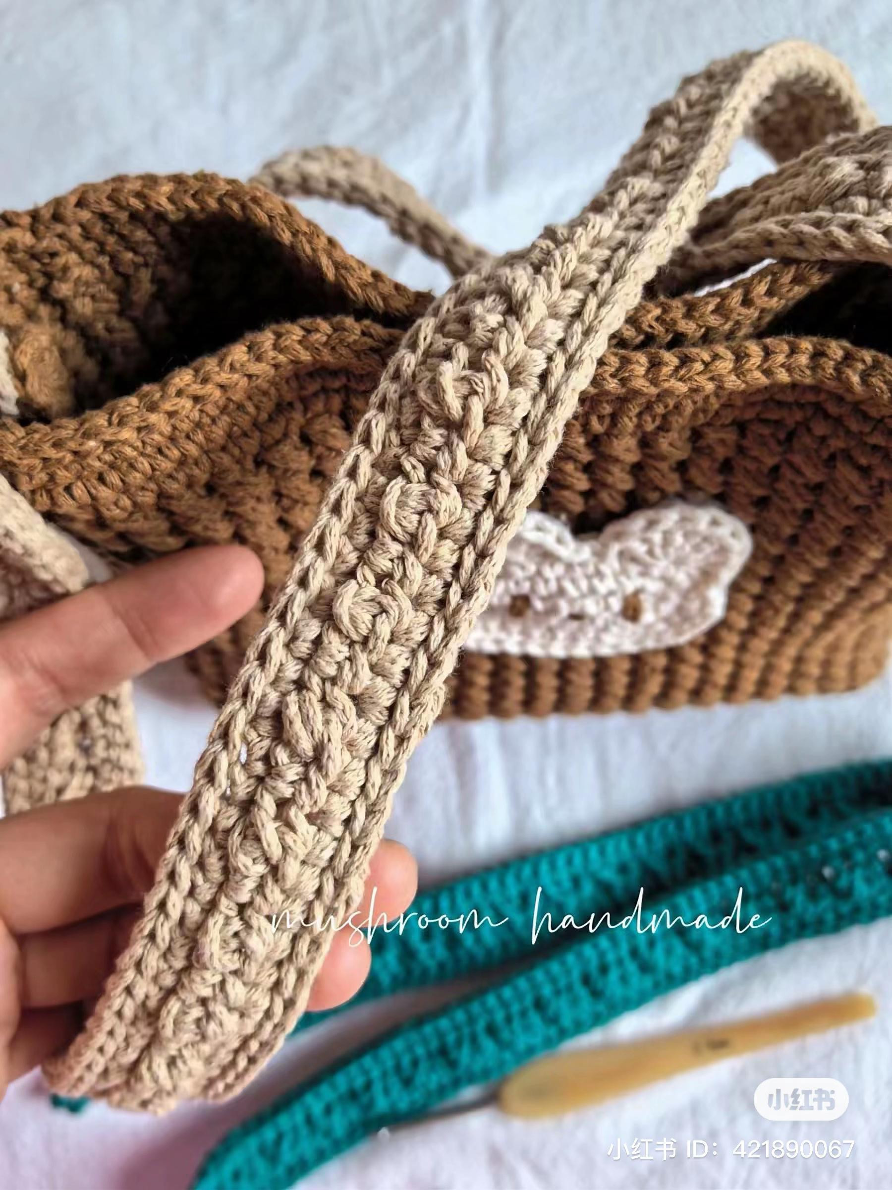 Crochet Brown Bear Face Bag Pattern Tutorial