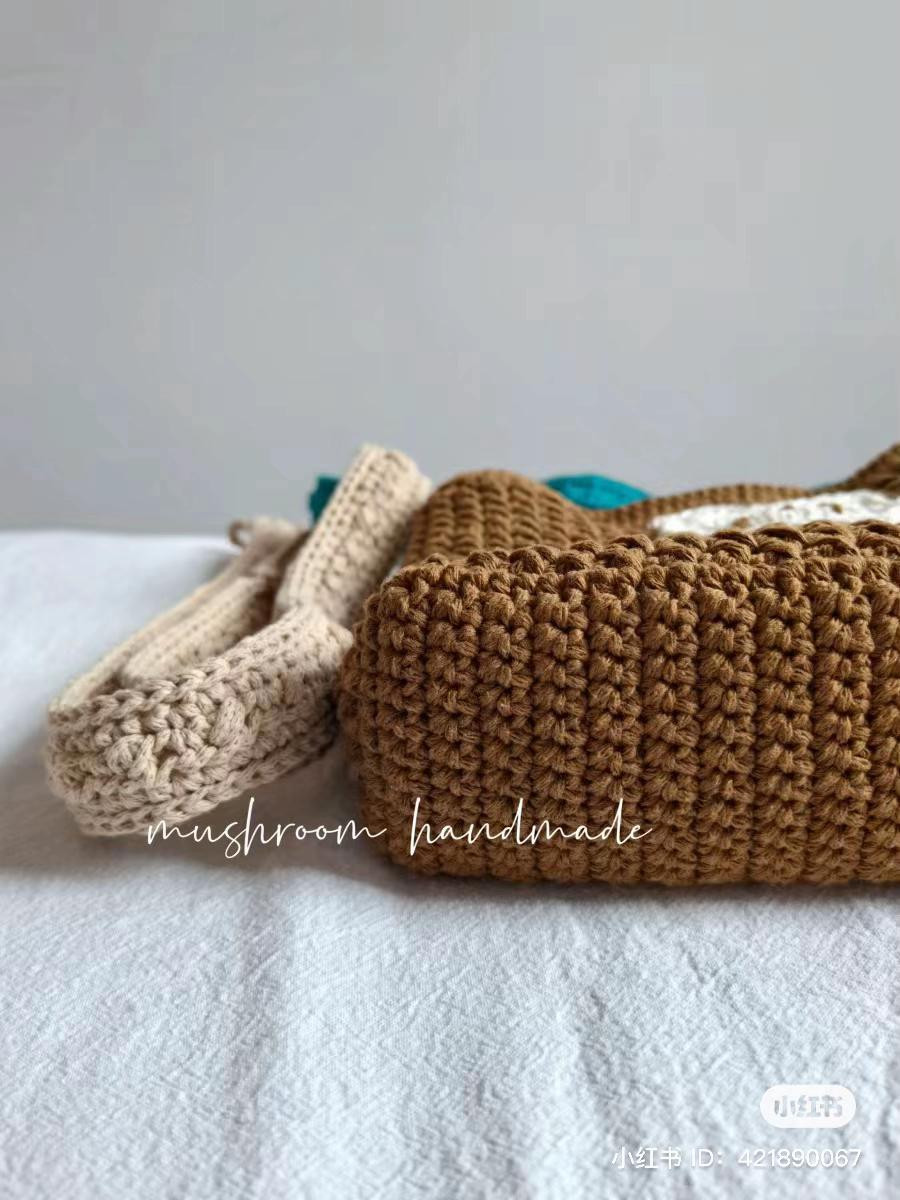 Crochet Brown Bear Face Bag Pattern Tutorial
