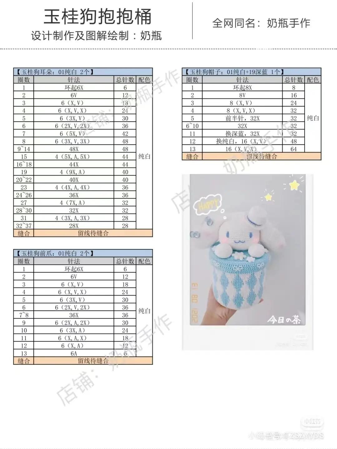 Crochet Bubble Tea Bag Pattern - Strawberry and Lime Green Designs with Chart