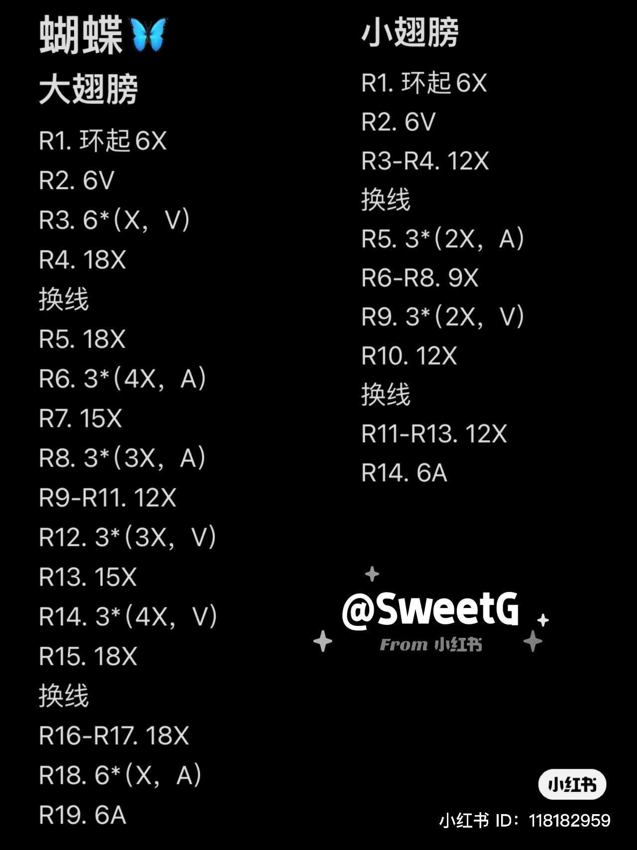 Crochet Butterfly Amigurumi Pattern Chart