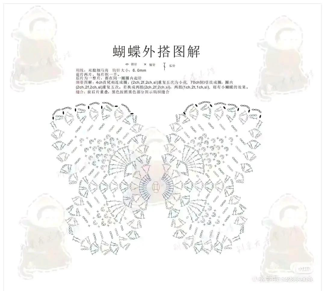 Crochet Butterfly Cardigan Pattern Chart