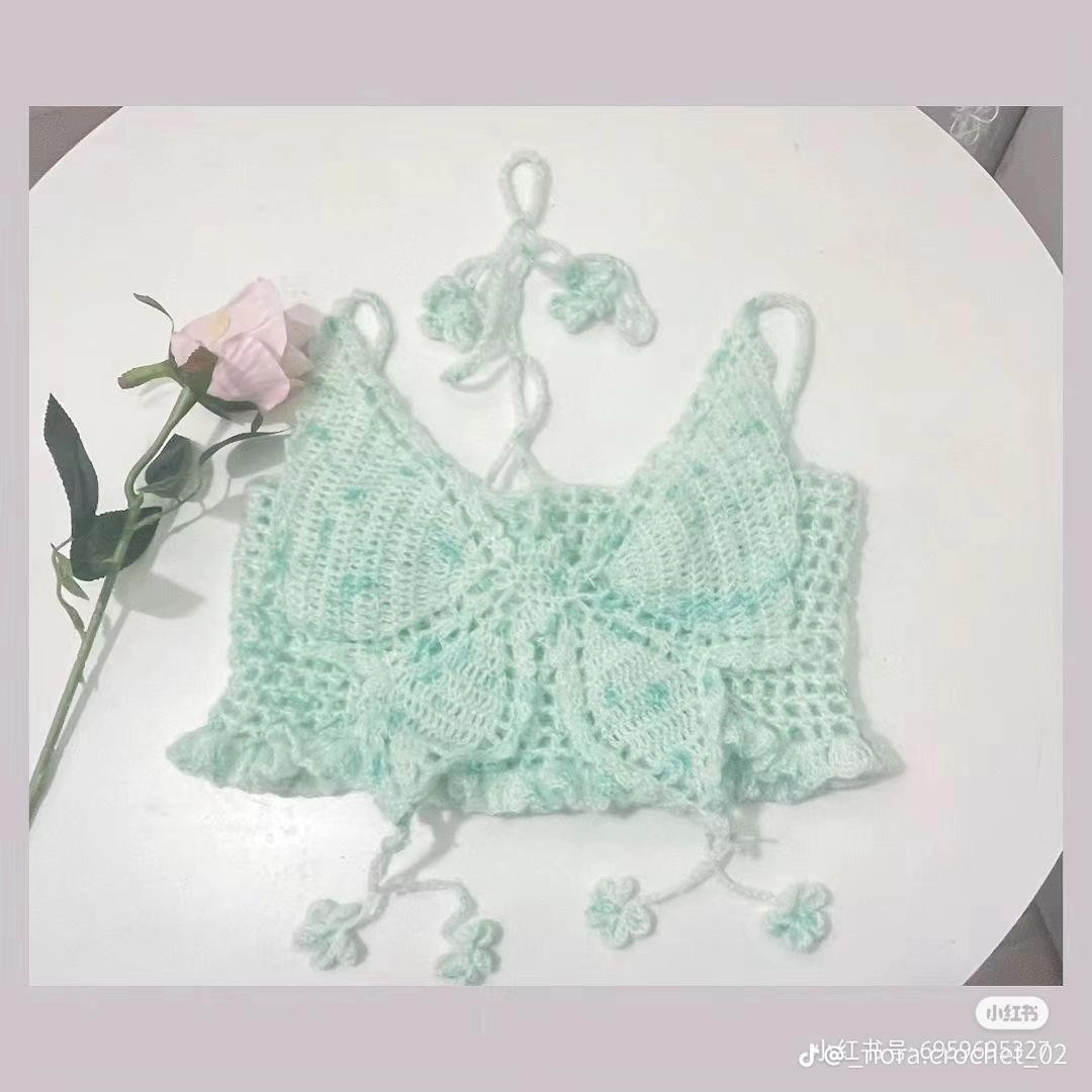 Crochet Butterfly Crop Top and Flower Chart
