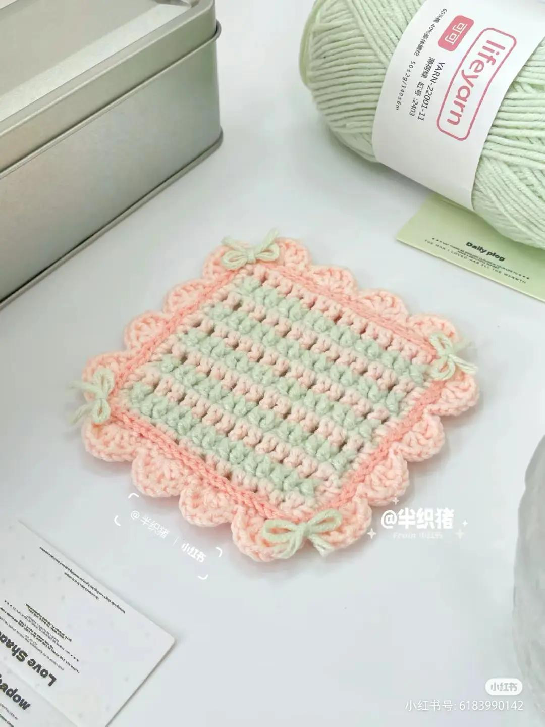 Crochet Butterfly Granny Square Pattern Chart and Finished Coasters Tutorial