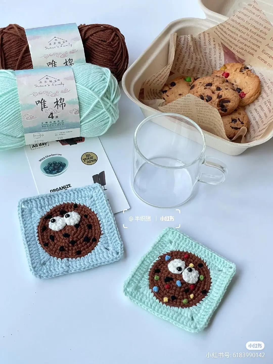 Crochet Butterfly Granny Square Pattern Chart and Finished Coasters Tutorial