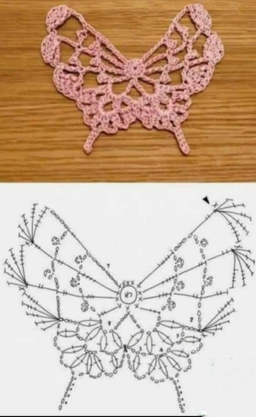 Crochet Butterfly Motif and Lace Chart Patterns