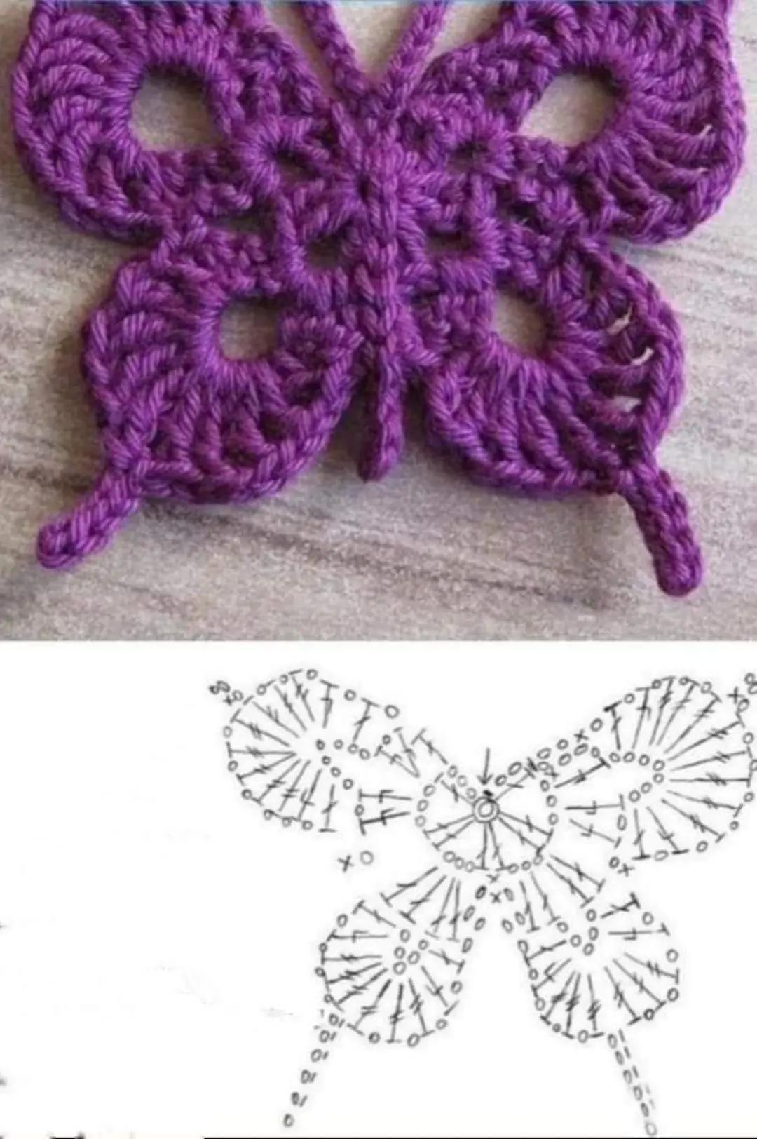 Crochet Butterfly Motif and Lace Chart Patterns