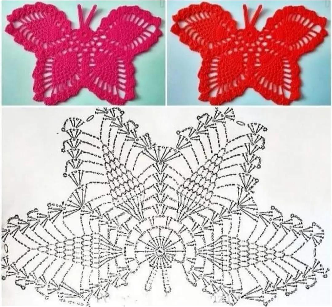 Crochet Butterfly Motif and Lace Chart Patterns