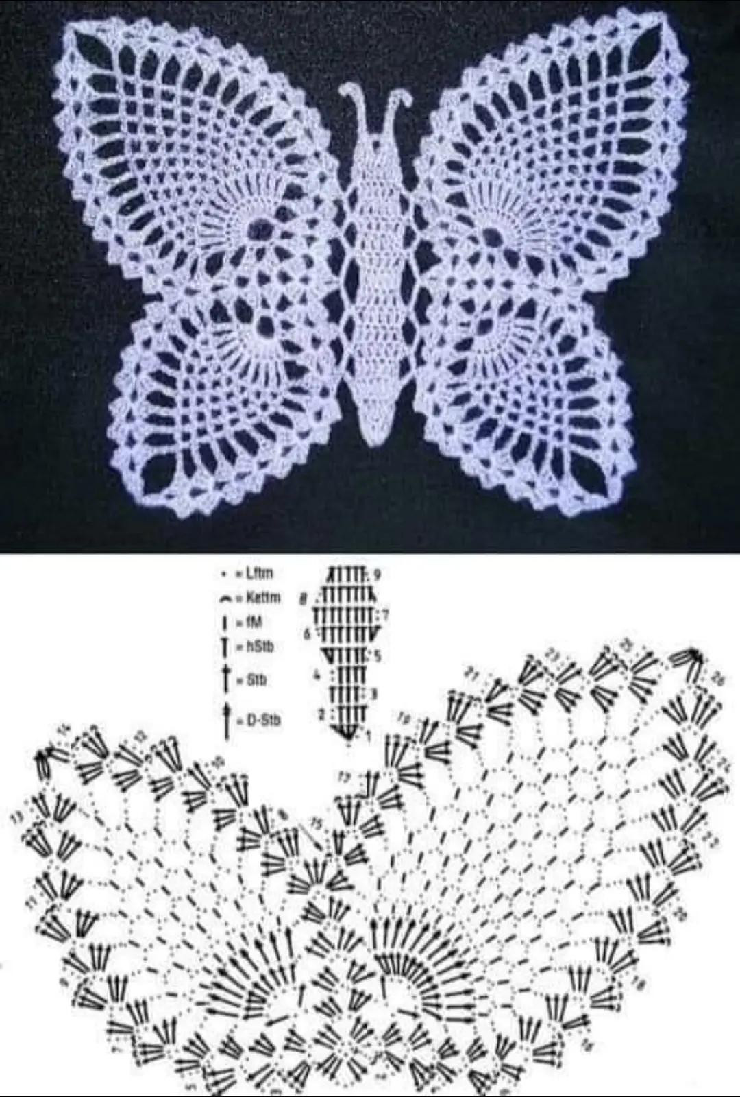 Crochet Butterfly Motif and Lace Chart Patterns
