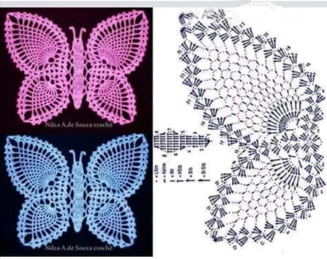Crochet Butterfly Motif and Lace Chart Patterns