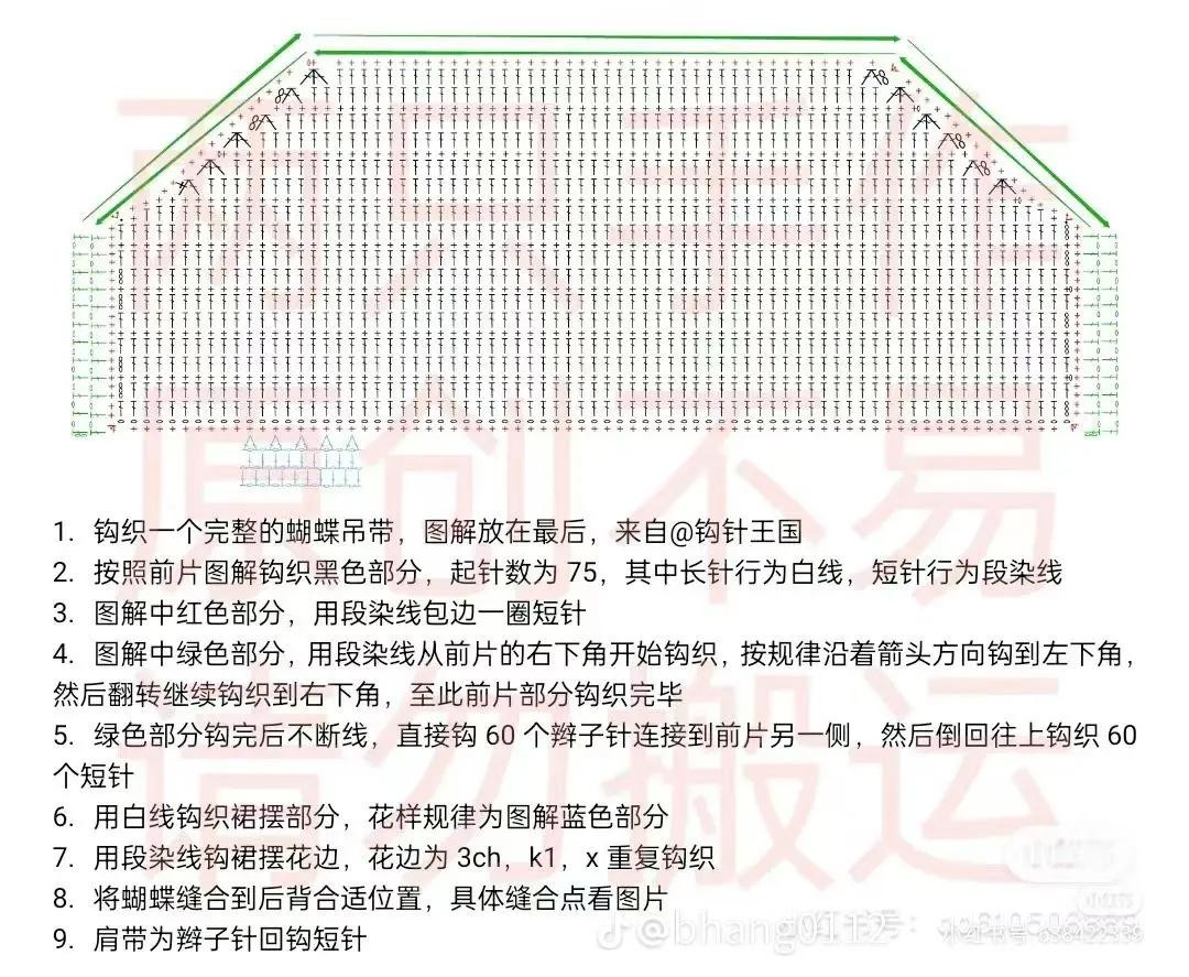 Crochet Butterfly Strap Dress Chart and Tutorial