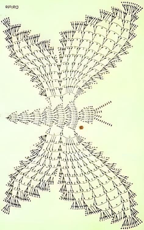 Crochet Butterfly Top Pattern Chart - Flat Diagram and Colorful Yarn Design Tutorial
