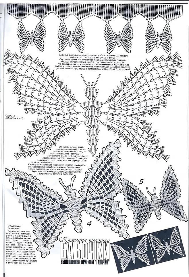 Crochet Butterfly Top Pattern Chart - Flat Diagram and Colorful Yarn Design Tutorial