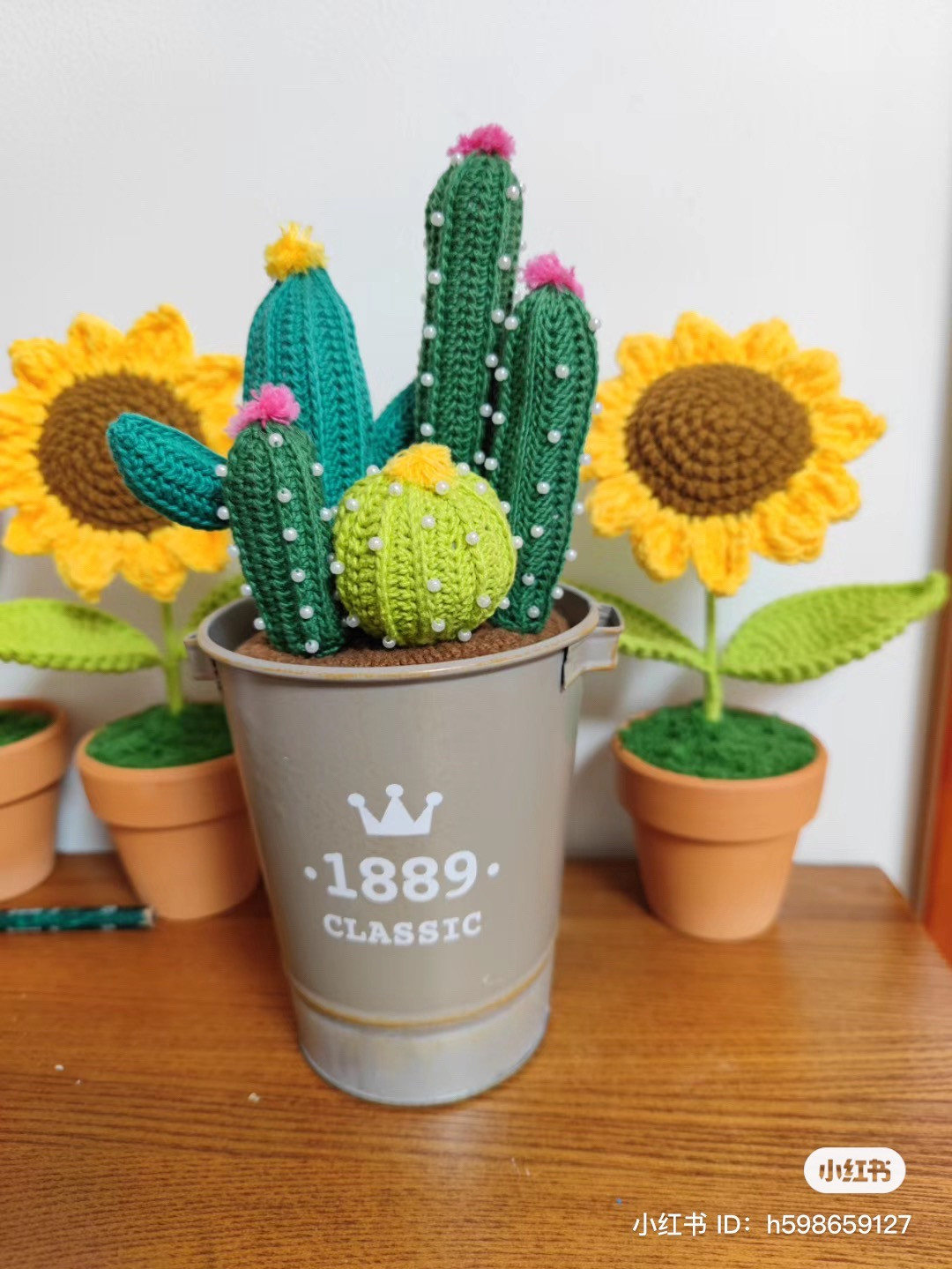 Crochet Cactus Small Potted Plant Chart with 4 Styles