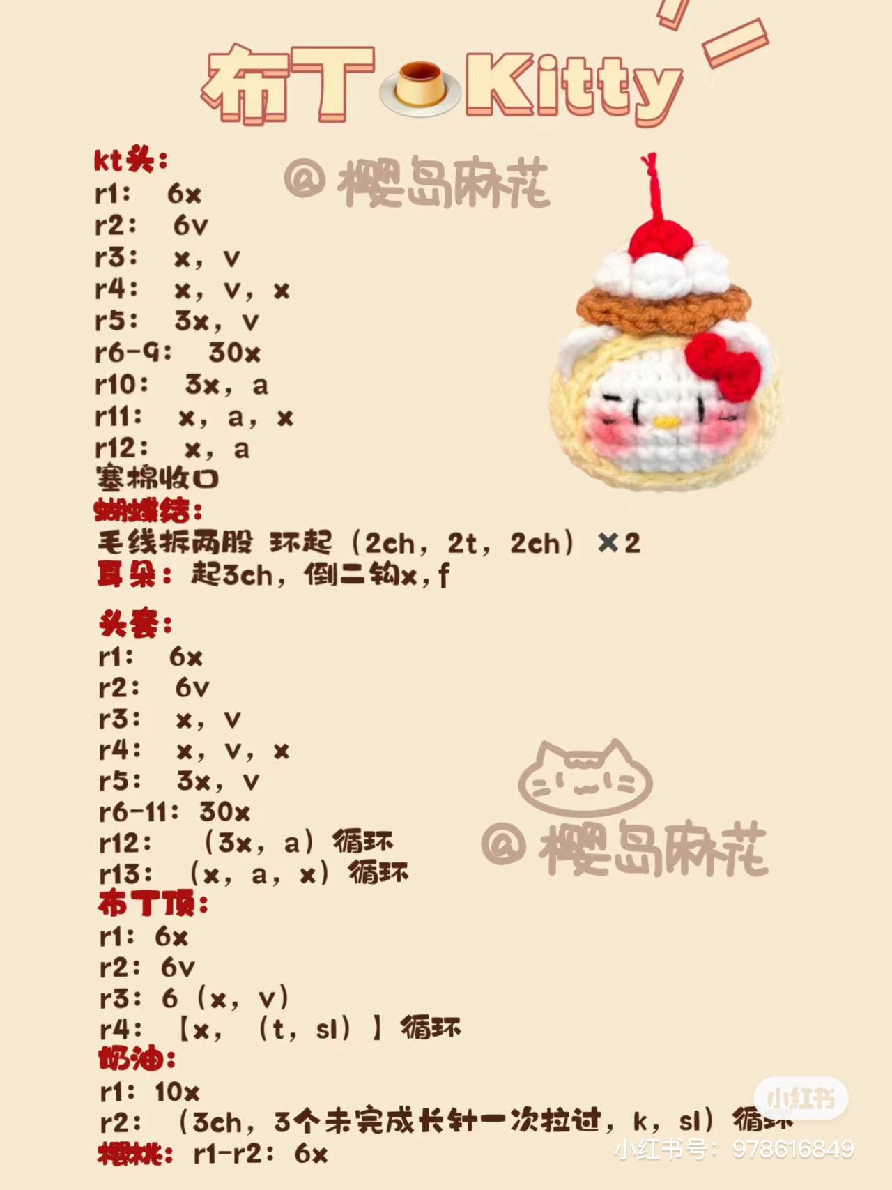 Crochet Candy and Taiyaki Kitty Amigurumi Keychain Pattern