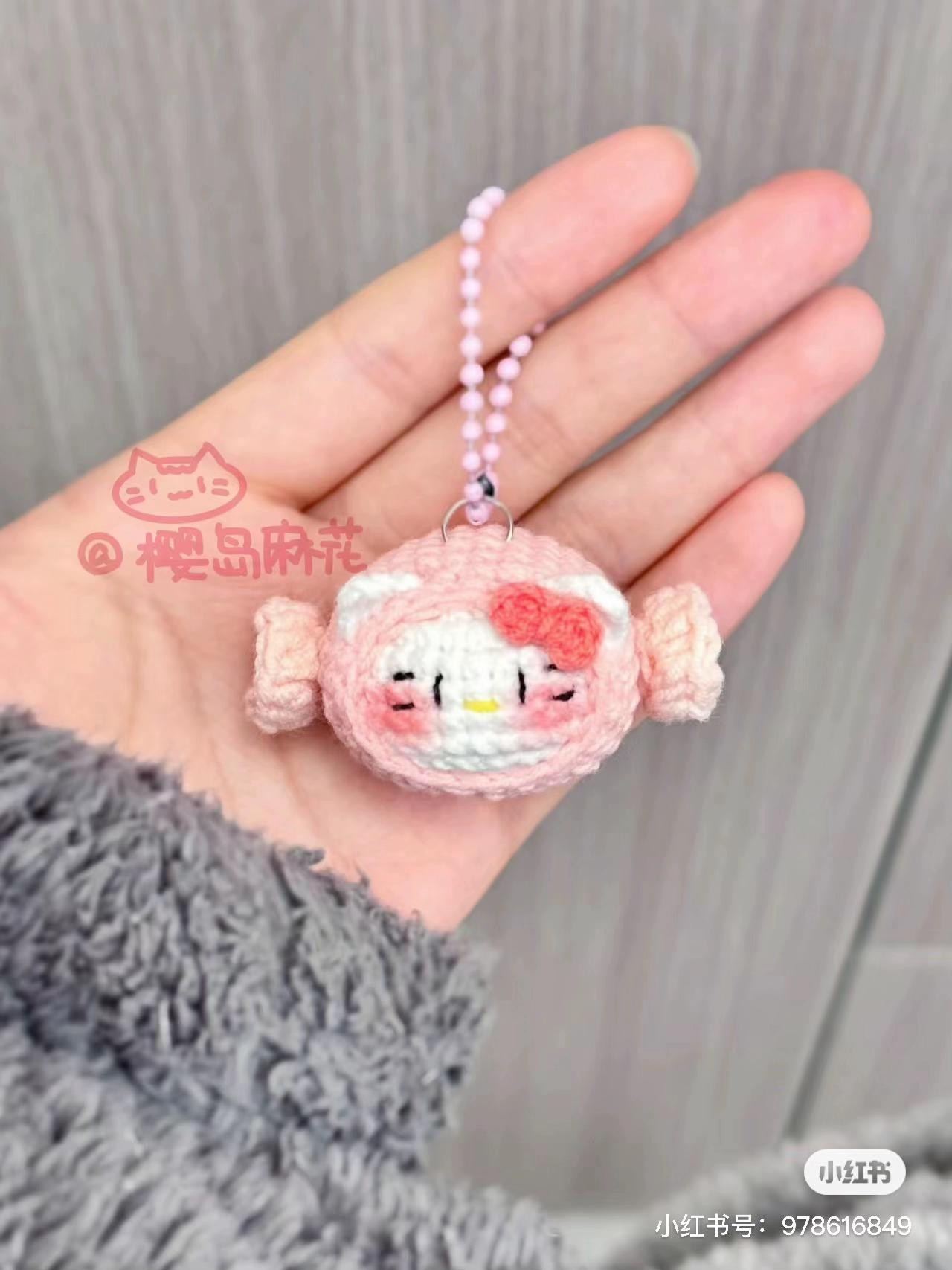 Crochet Candy and Taiyaki Kitty Amigurumi Keychain Pattern