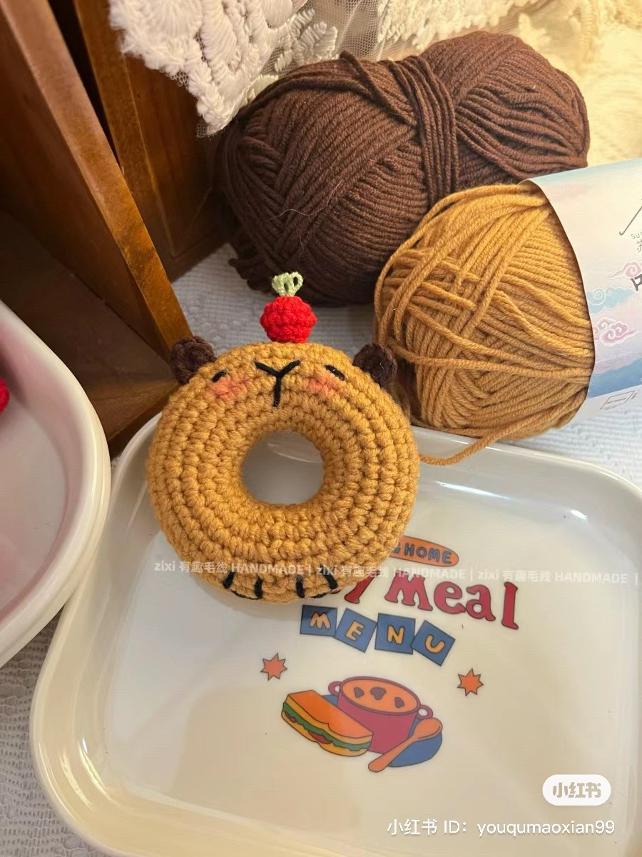 Crochet Capybara Donut Amigurumi Pattern Chart