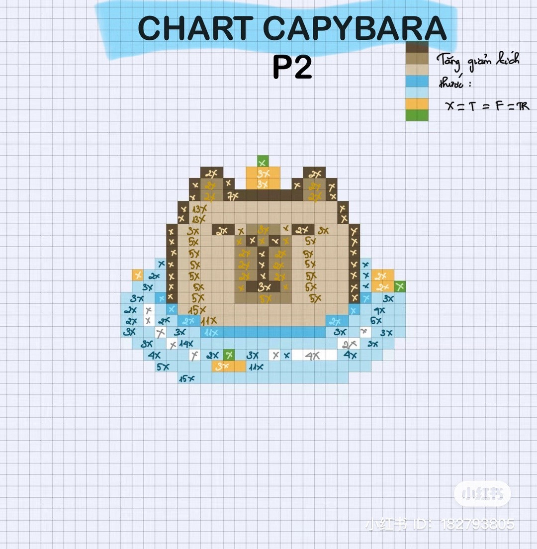 Crochet Capybara Pixel Chart Pattern